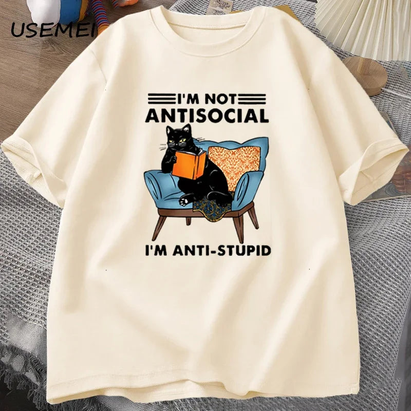 I'm Not Antisocial, I'm Anti-Stupid: The Purrfect T-Shirt