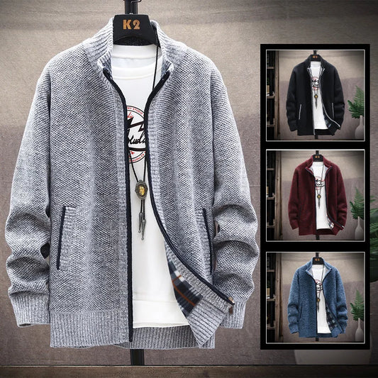 Cozy and Stylish Fleece Zipper Cardigan