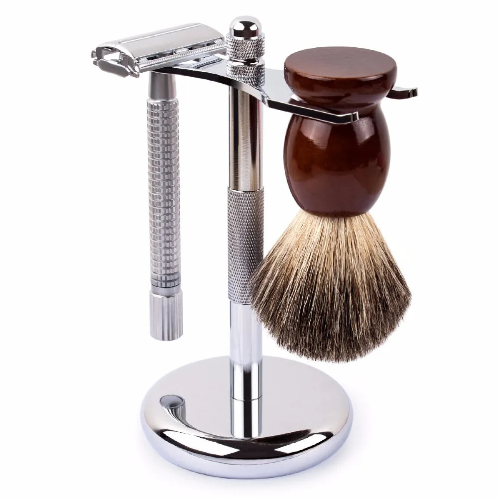 QShave Razor Holder - Stainless Steel Stand for Safety Razor and Shaving Brush