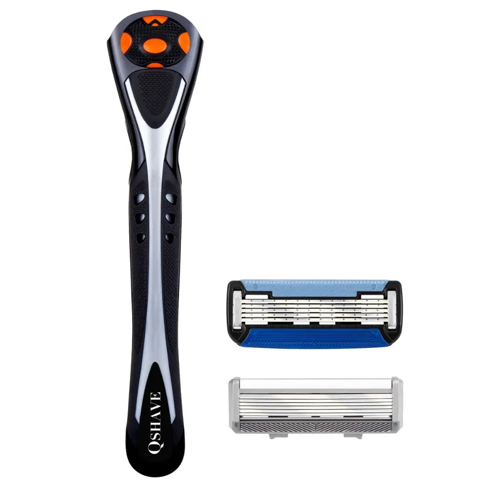 QShave Black Spider Razor with Trimmer - Precision Grooming at Your Fingertips
