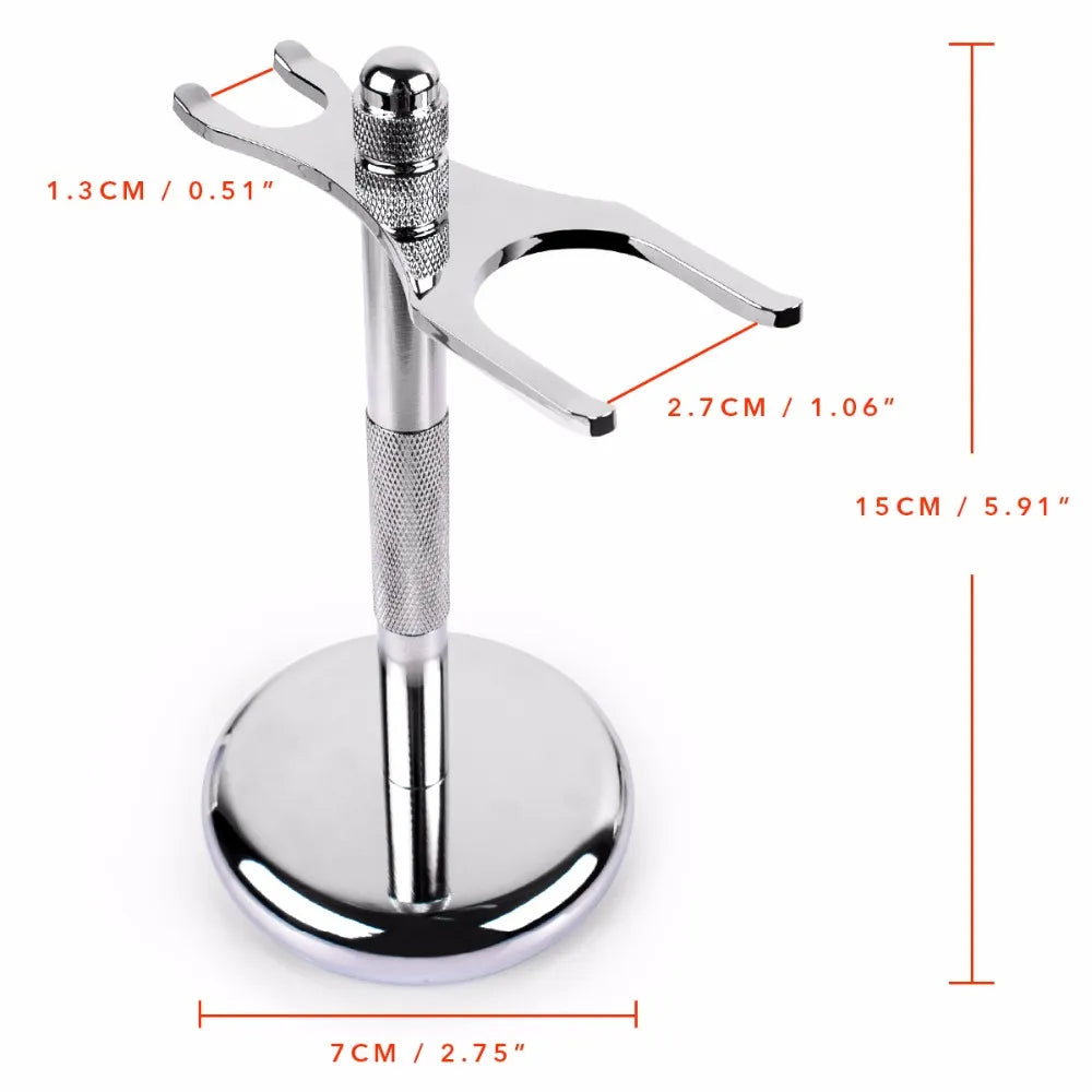 QShave Razor Holder - Stainless Steel Stand for Safety Razor and Shaving Brush