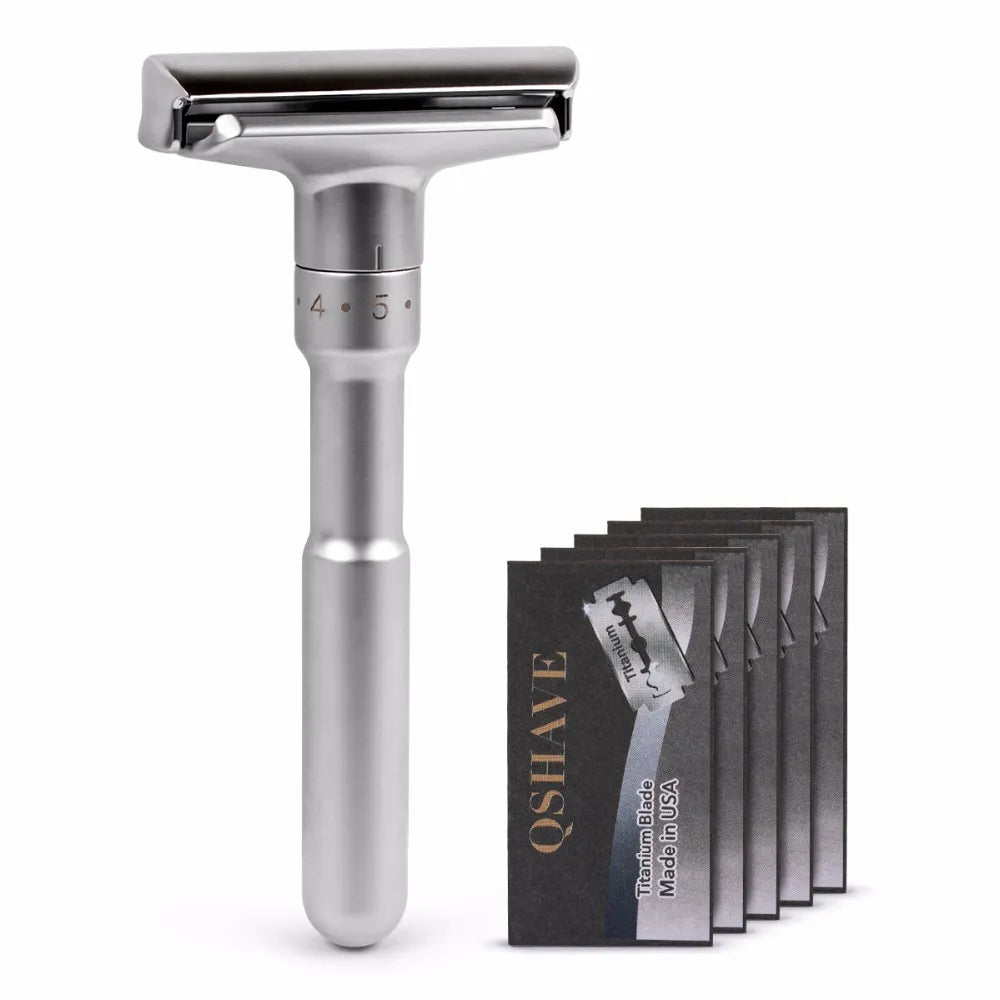 QShave Adjustable Safety Razor - Precision Grooming for Every Preference