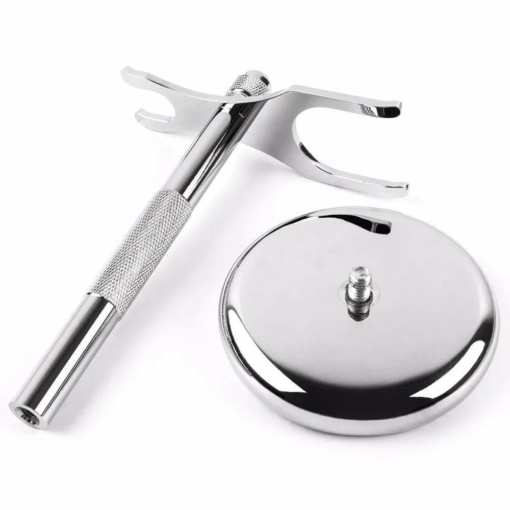 QShave Razor Holder - Stainless Steel Stand for Safety Razor and Shaving Brush