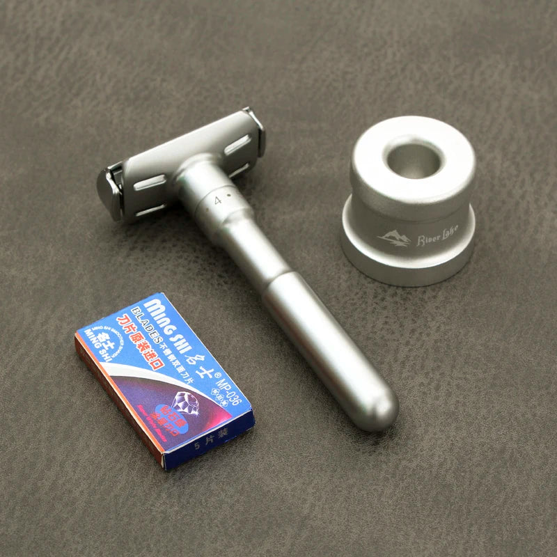 Adjustable Safety Razor for Men - Classic Double Edge Razor with 5 Blades