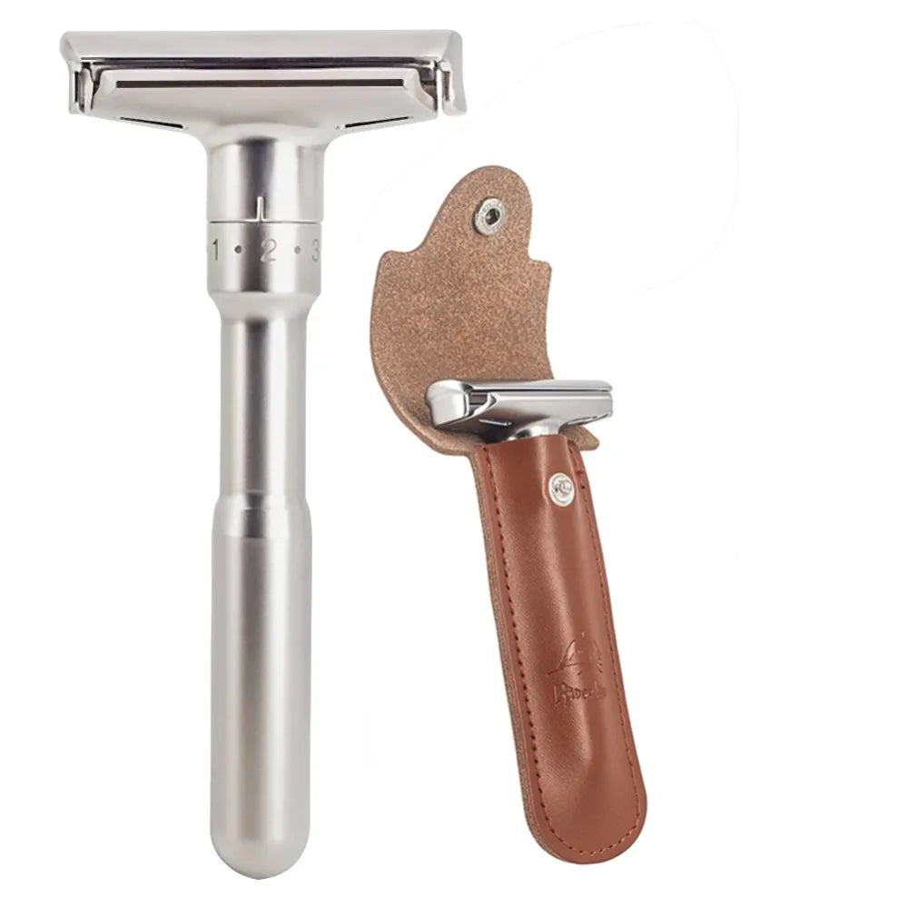 Adjustable Safety Razor for Men - Classic Double Edge Razor with 5 Blades