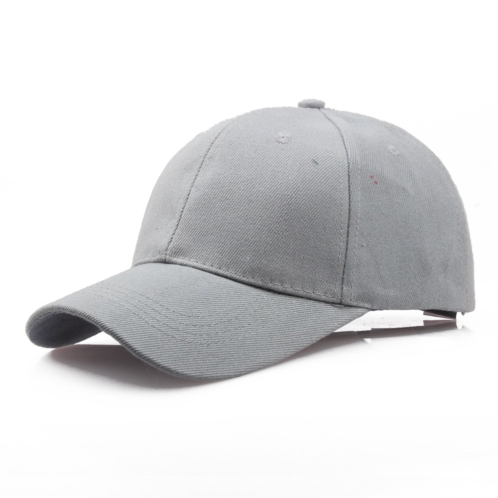 Solid-Color Baseball Cap - Adjustable Strap