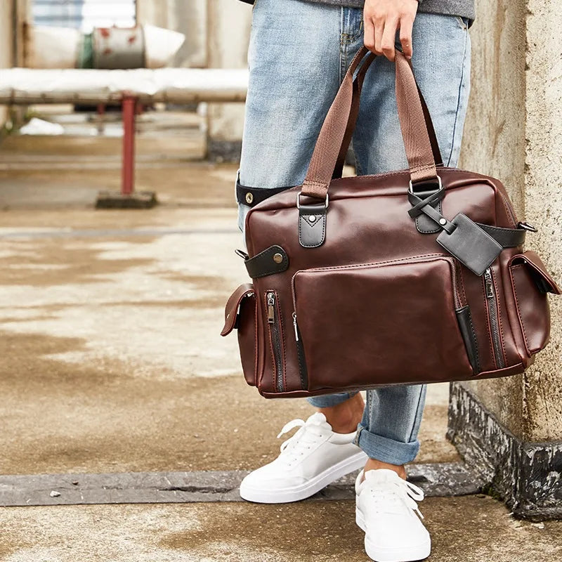 Men's Casual Leather Laptop Bag - Stylish and Functional