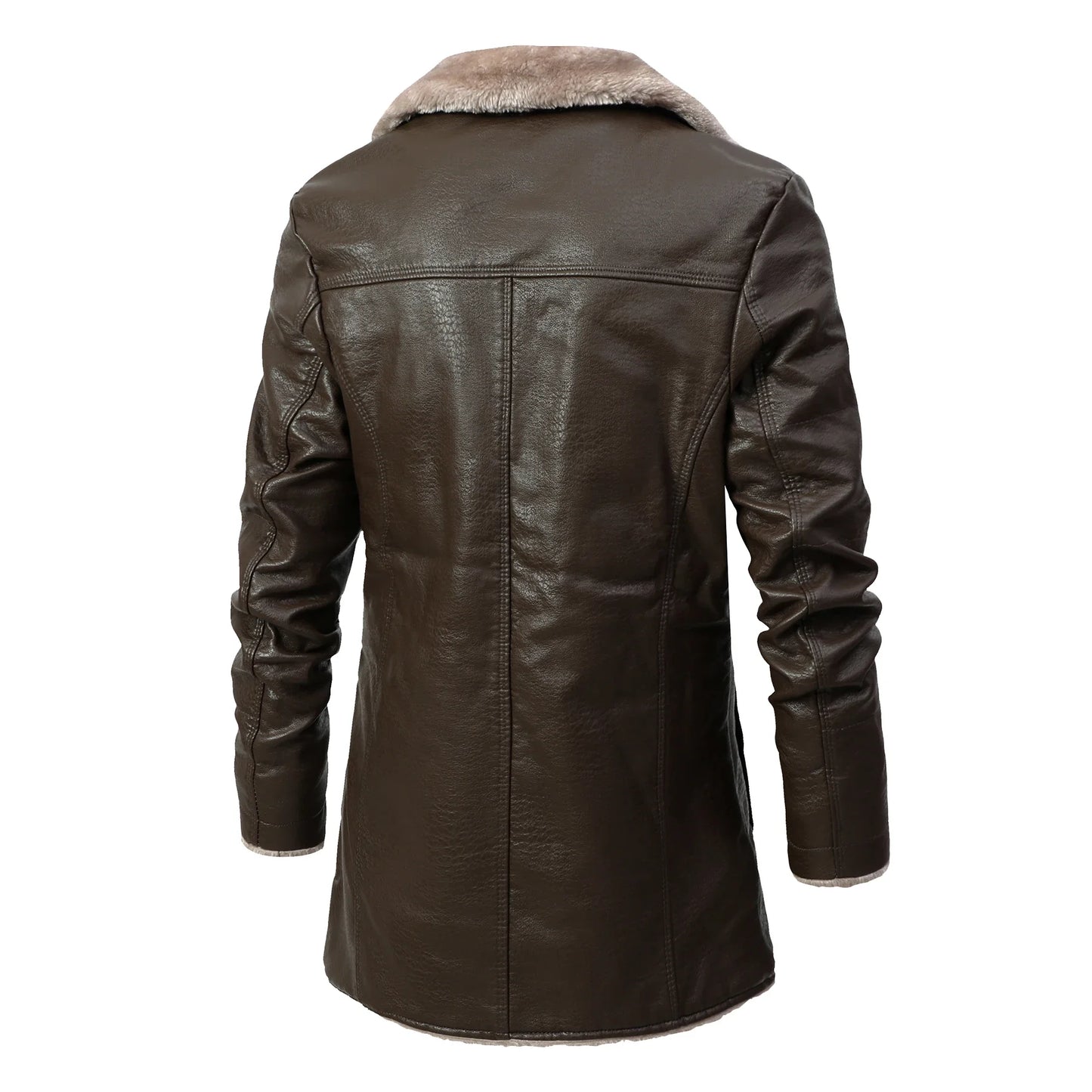 Rugged Style, Ultimate Warmth: Men's Faux Leather Winter Coat
