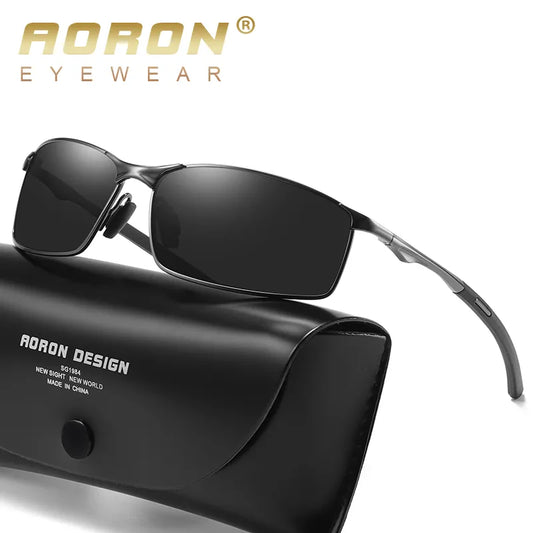 Aoron Polarized Sunglasses - Stylish Metal Frame Goggles with UV400 Protection