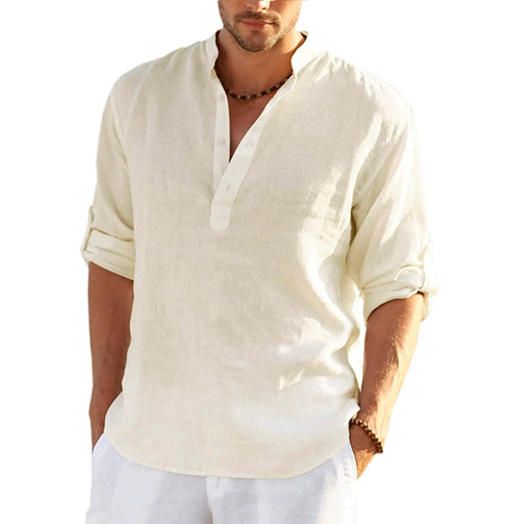 Men's Linen Long Sleeve Shirt Loosefit