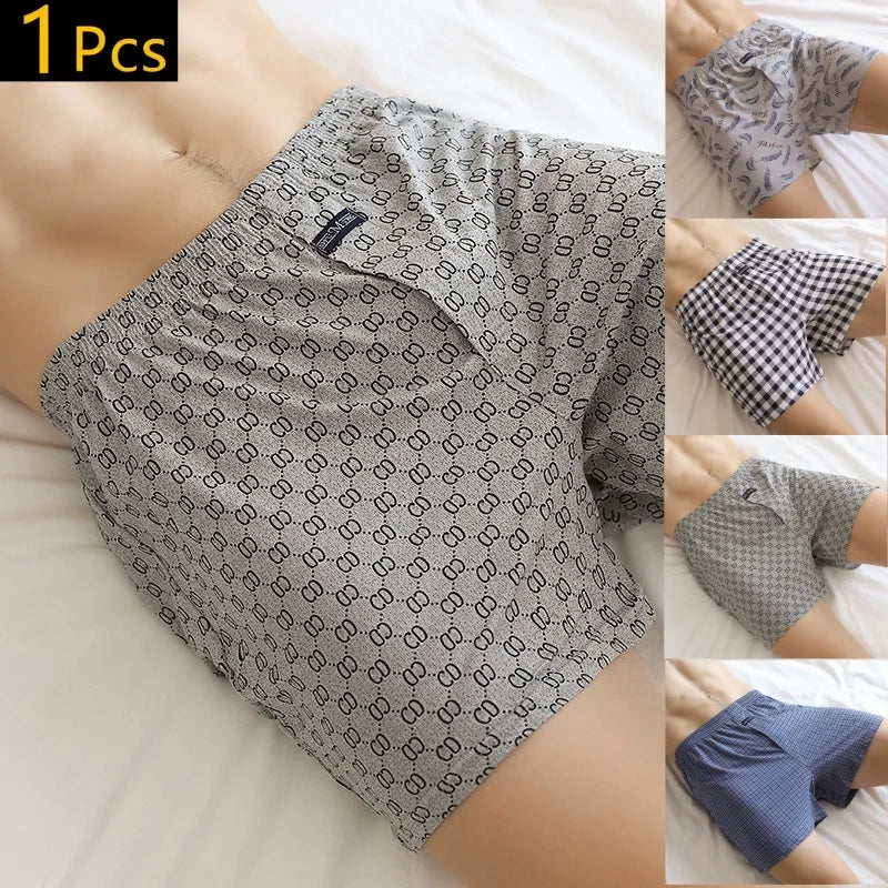 Comfortable and Stylish: Plaid Cotton Boxer Shorts for Men