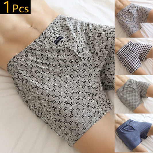 Comfortable and Stylish: Plaid Cotton Boxer Shorts for Men