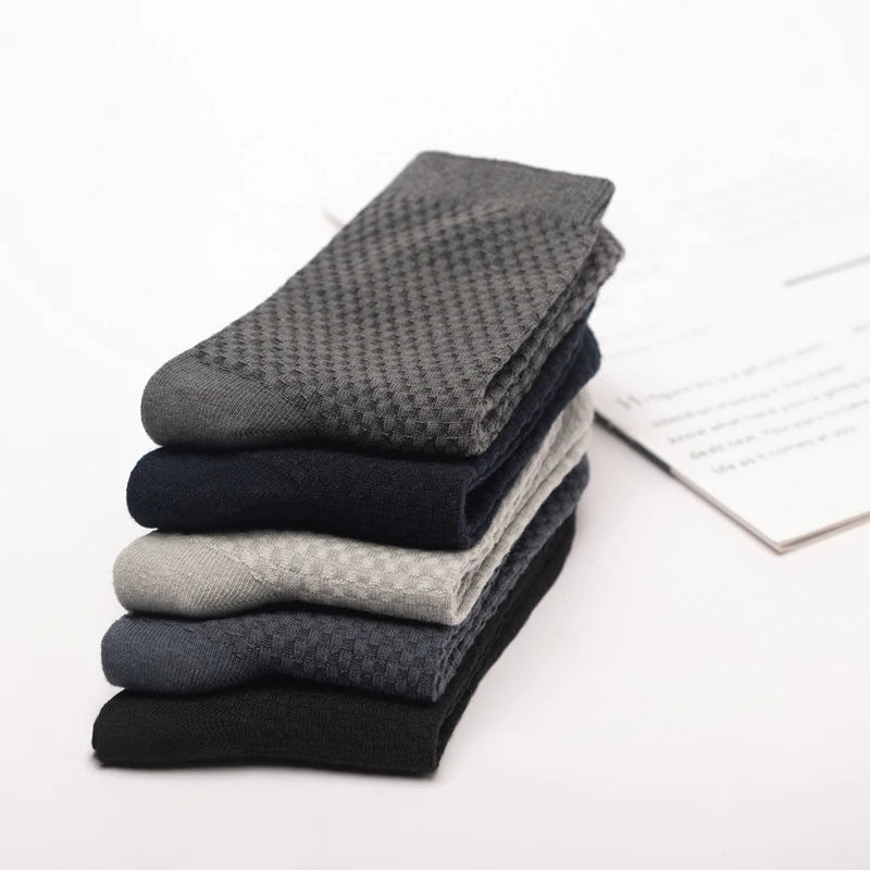 10 Pairs Bamboo Fiber Socks - Long Business Socks, Soft and Breathable, High Quality
