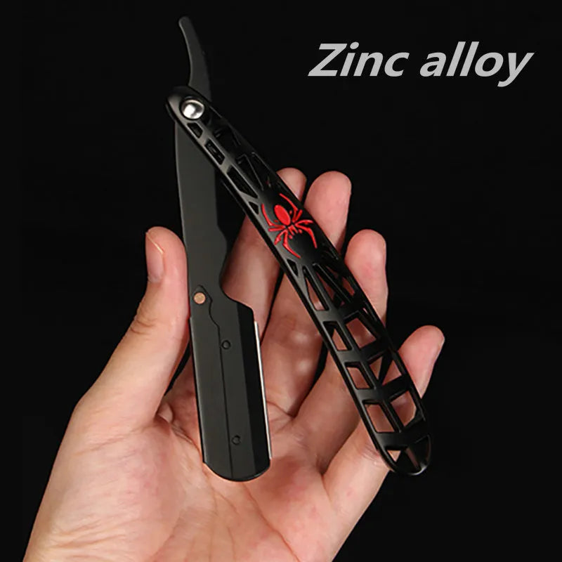 Colourful Professional Straight Edge Razor - Stainless Steel Manual Shaver for Precision Beard Cutting
