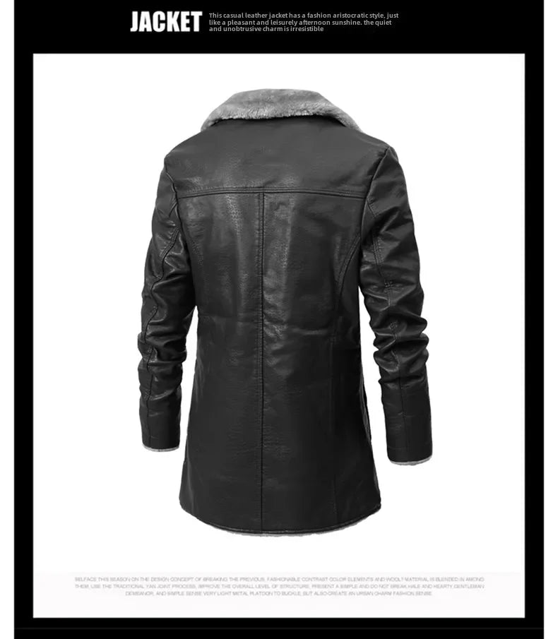 Rugged Style, Ultimate Warmth: Men's Faux Leather Winter Coat
