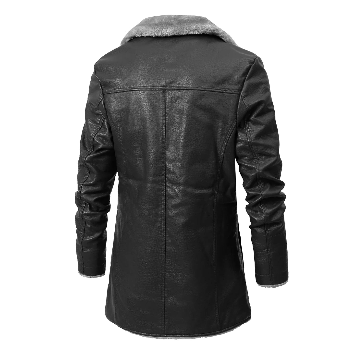 Rugged Style, Ultimate Warmth: Men's Faux Leather Winter Coat