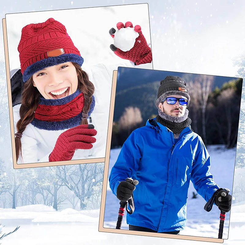 Cozy Comfort Winter Set: Knitted Beanie Hat and Wool Neck Scarf