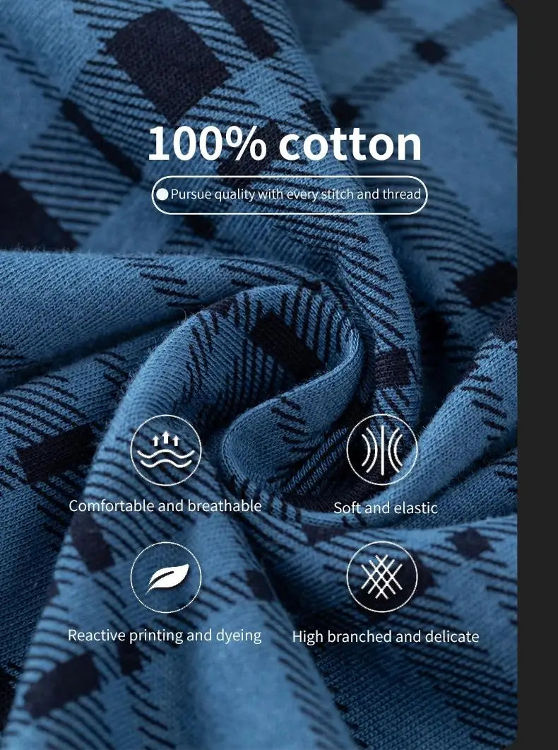 Comfortable and Stylish: Plaid Cotton Boxer Shorts for Men