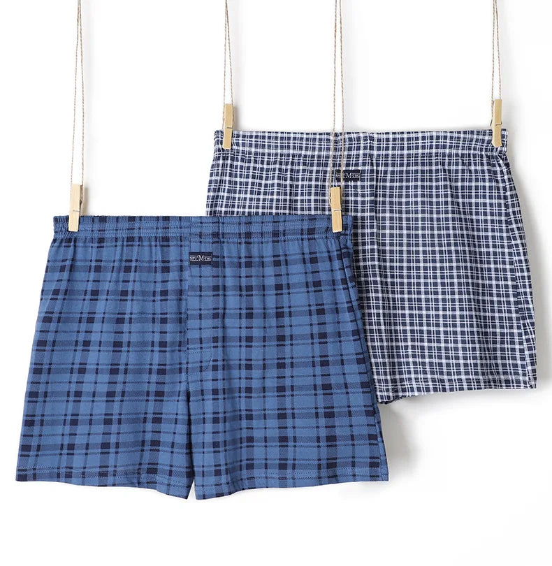 Comfortable and Stylish: Plaid Cotton Boxer Shorts for Men