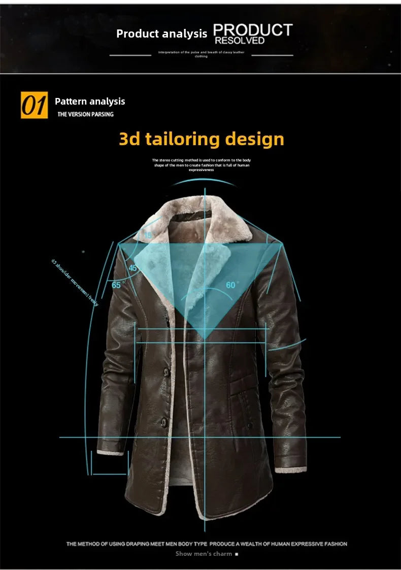 Rugged Style, Ultimate Warmth: Men's Faux Leather Winter Coat