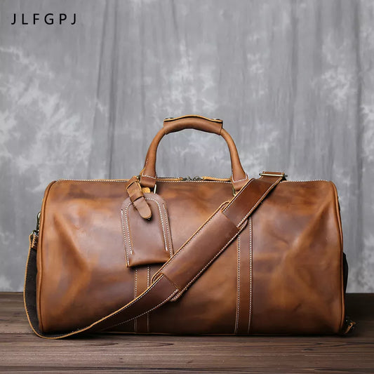 Retro Crazy Horse Leather Duffle Bag: A Timeless Travel Companion